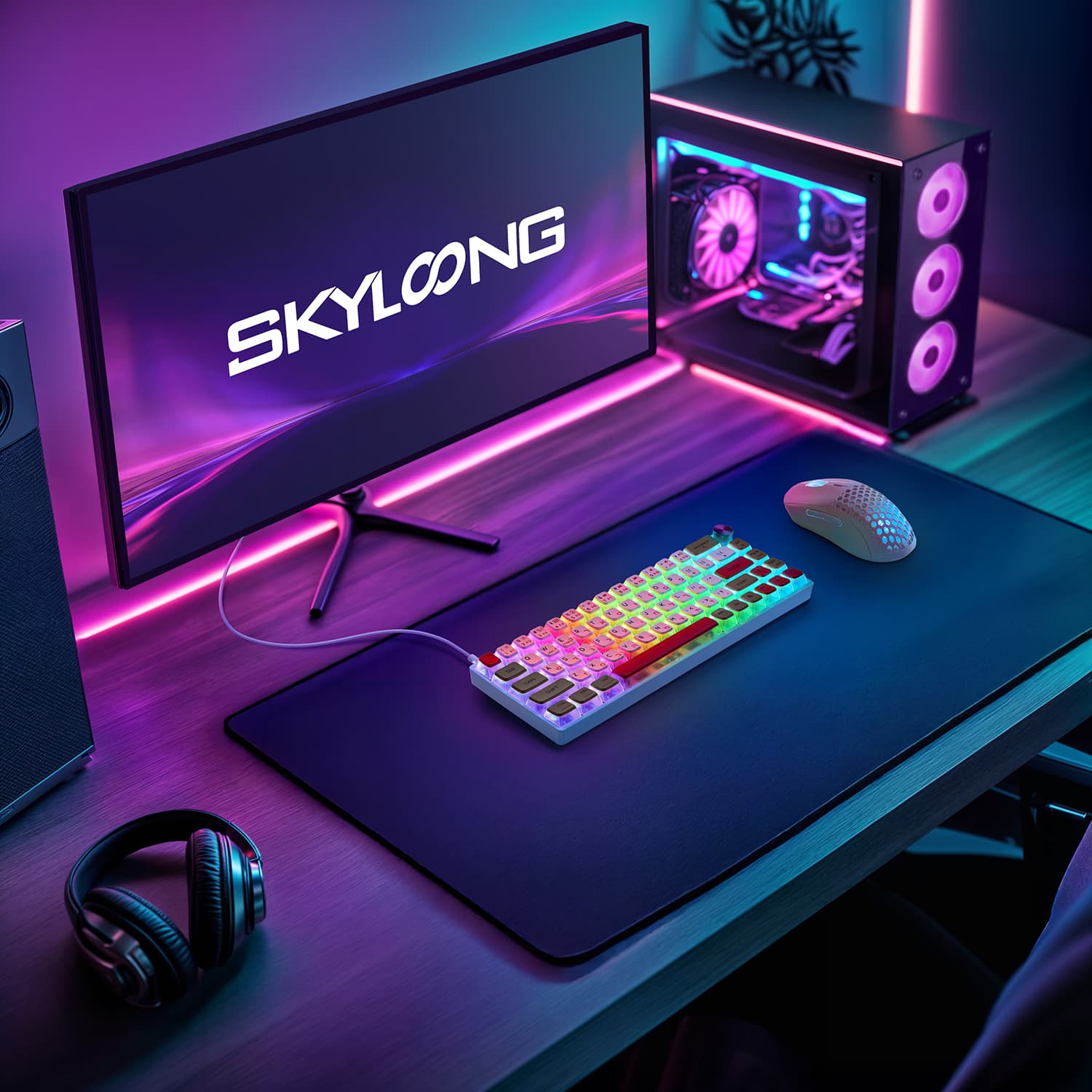 GK61 Pro בצבע אדום-לבן - 3